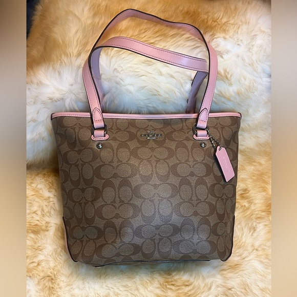 Coach Tan and Pink Shoulder Bag - Picture 2 of 14